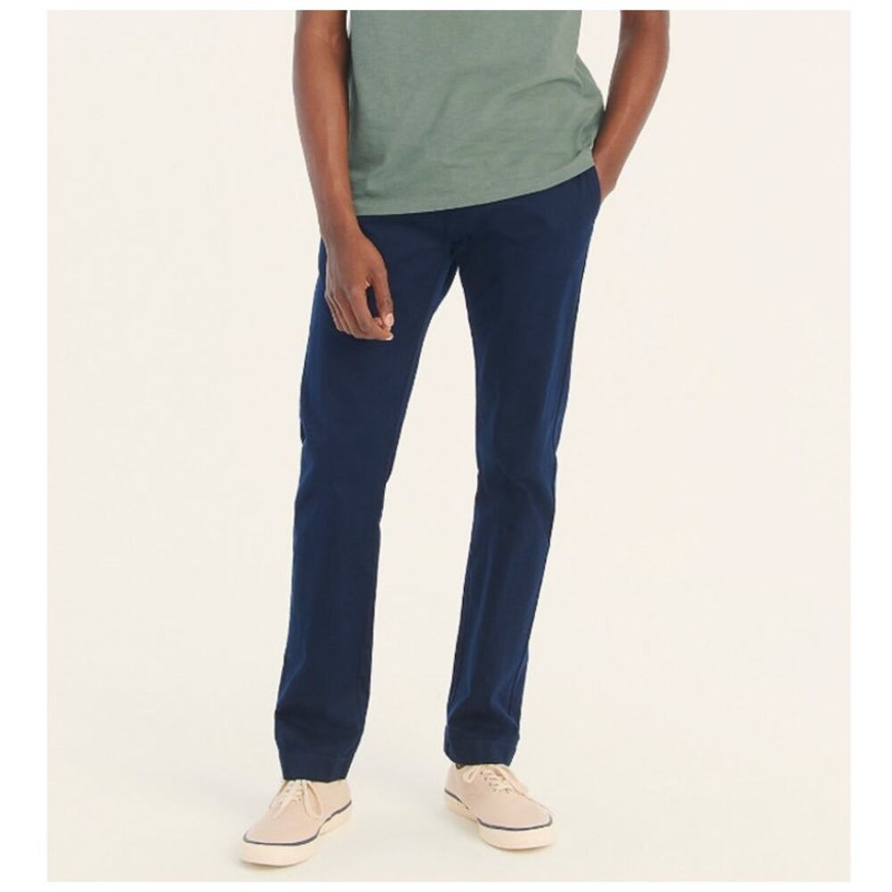 JCrew 770 Straight-Fit Stretch Chino Pants Mens Sz 36x32 Blue Slim Fit Zip Fly